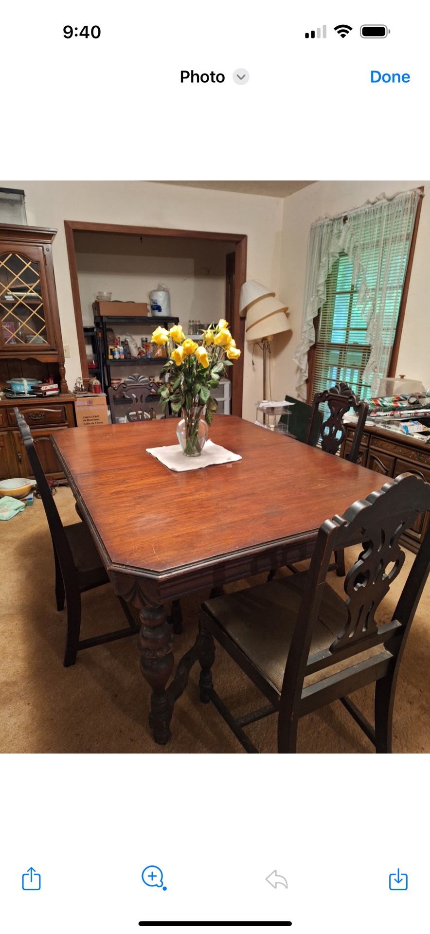 Antique Circa 1920 Dining Room Suite