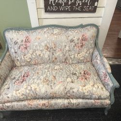 Flower Print Accent Love  Seat