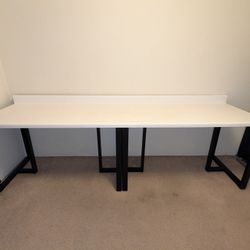 Large 2- Station Black And White Gaming Office Desk