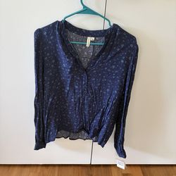 Nordstrom Blue Floral Button Down