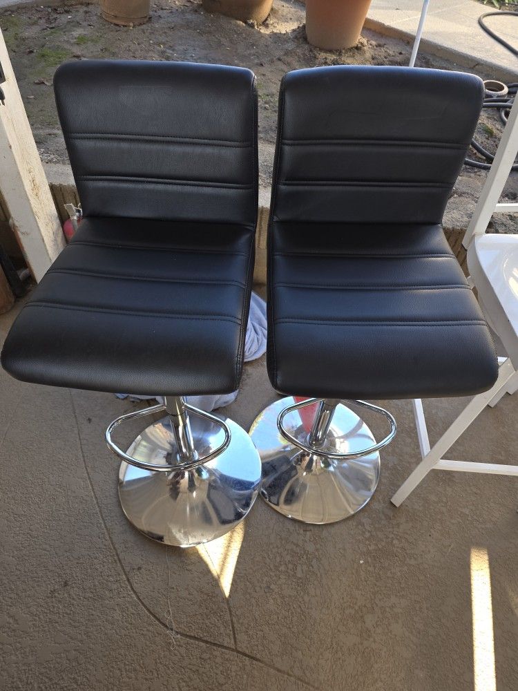 Black Bar Stools - Like New - Set Of 2