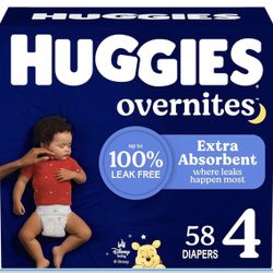 Huggies Overnites Size 4 Overnight Diapers (22-37 lbs), 58 Ct