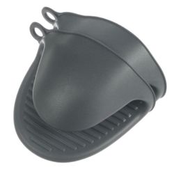 New Pair of Dark Gray Silicone Mini Oven Mitts