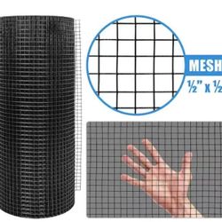 1/2 in. x 3 ft. x 100 ft. Black Vinyl Coated Hardware Cloth, Multiple Use Welded Wire Fencing Roll