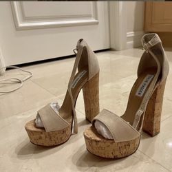 Steve Madden Cork & Suede Heels (Never Worn)