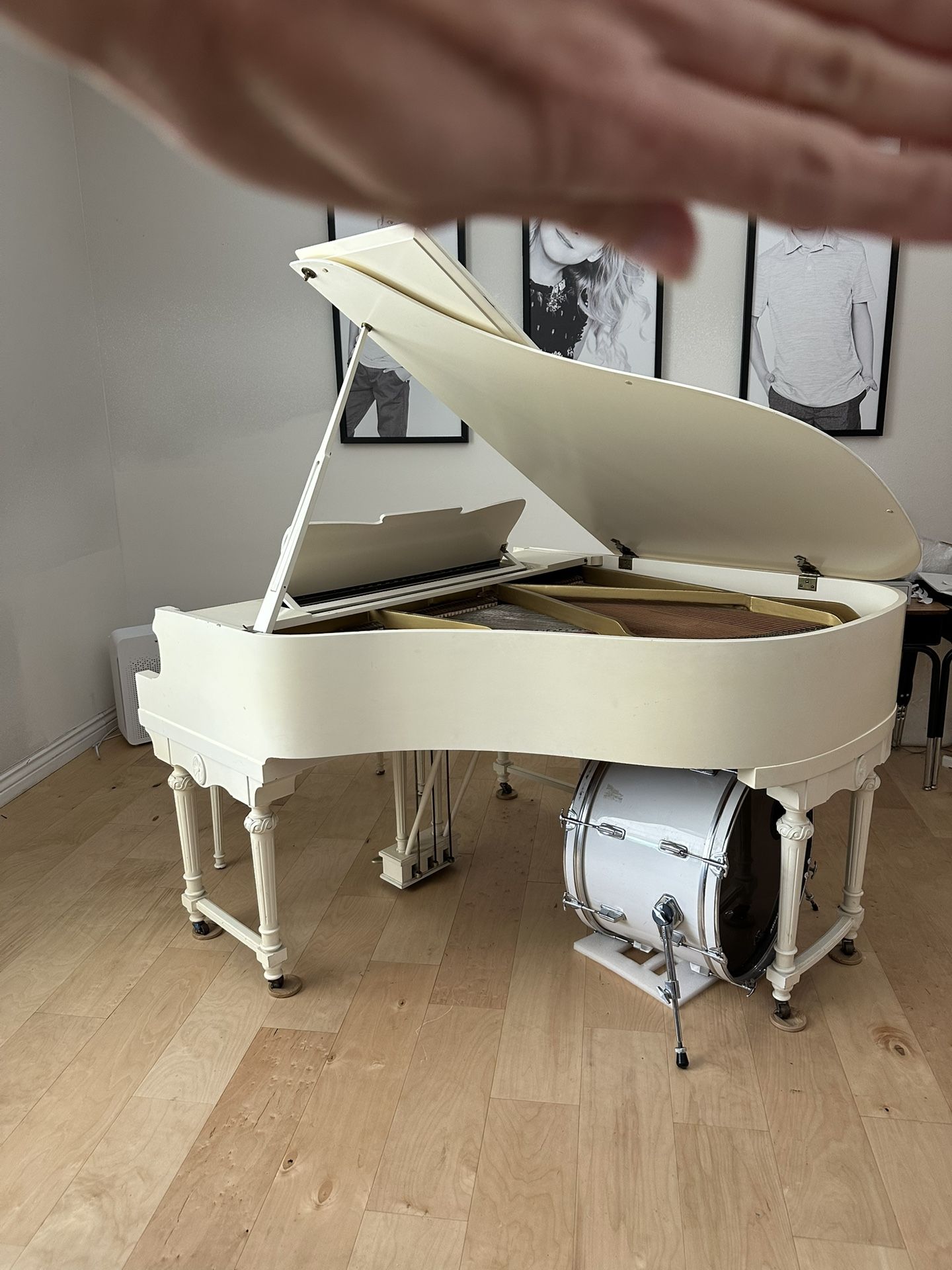 1923 Adam Schaaf Grand Piano White/cream