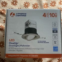 4" Brushed Nickel Led One Up Downlight Integrated Kit By Lithonia Lighting