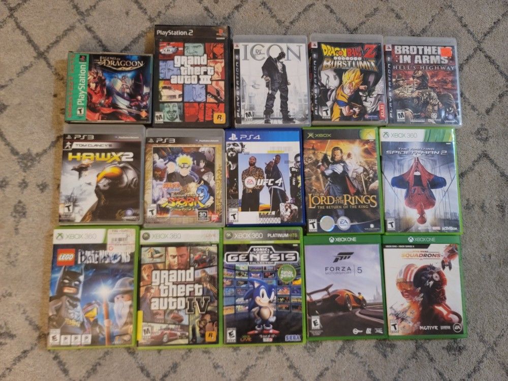 Xbox, Ps3, Ps4, Playstation Games Variety 