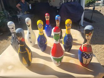 Bowling pin super heros and other characters