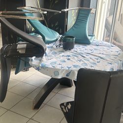 Dining Set Black And Turquoise Free