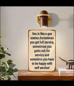 Decorative wall sign with a humorous quote. Perfect for adding a touch of fun to any room. Vintage Metal Tin Sign - 8 x 12 - The realities of s£x and 
