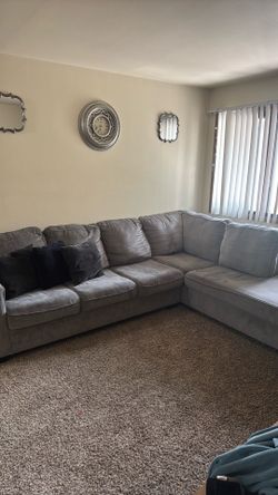 Gray sectional couch