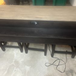 5 Feet Long Wooden Bar Table With 3 Stools