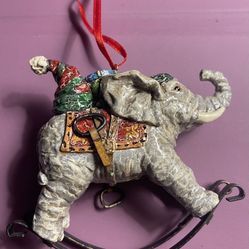 Vintage Ornament Metal Rocking Elephant Never Used