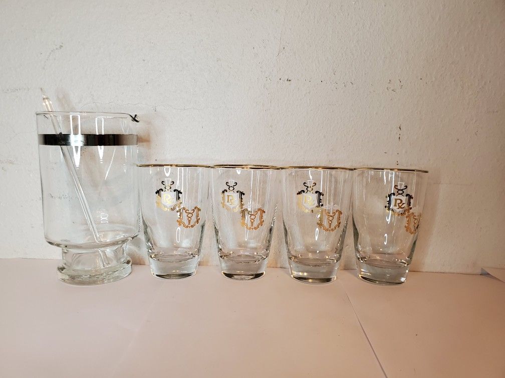 Vintage Libbey RX Apothecary Design MCM Tubbler Glasses...