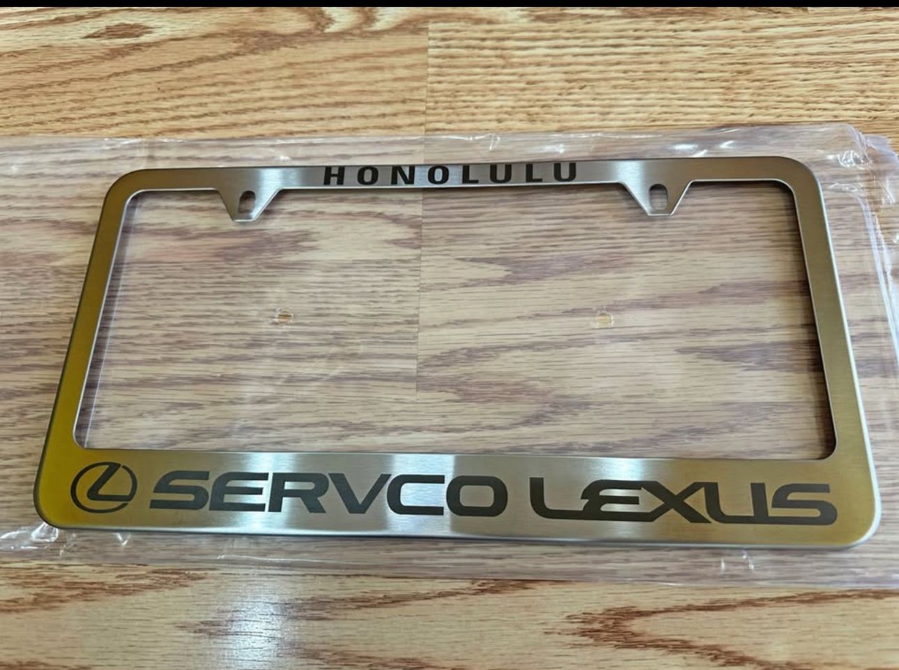 Lexus License Plate Frame Brand New (Lexus of Honolulu) Brushed Stainless Steel