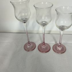 Partylite Pink Stemmed Trio