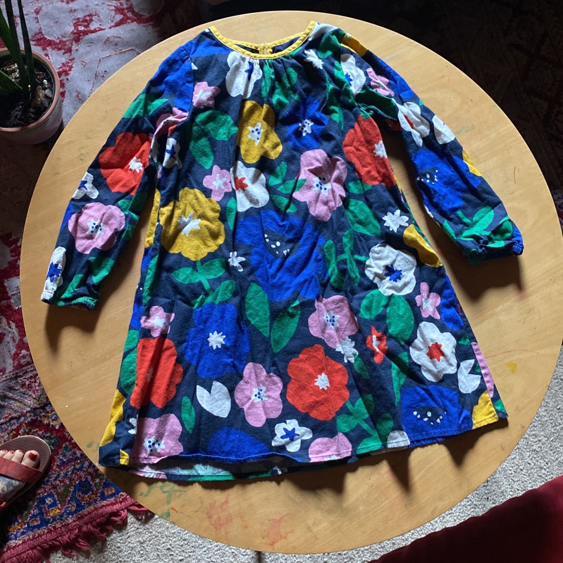 Girls Mini Boden Flower Dress Size 5-6Y