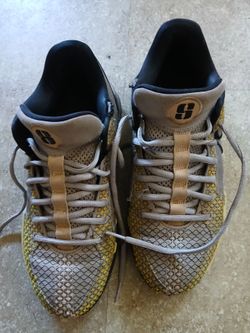 Yellow and Gray Low-Top Sneakers