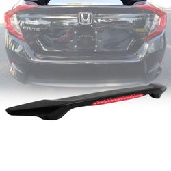 Fits 16-21 Honda Civic Sedan OE Style Trunk Spoiler W/LED Brake Light Unpainted. CARBON LOOK