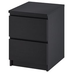 IKEA Malm Black Nightstand