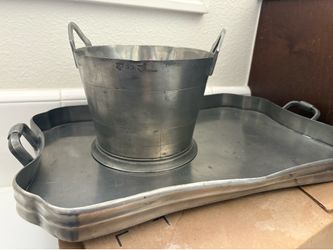 Pewter Tray and Bucket
