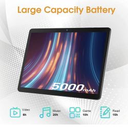 2GB ROM 32GB RAM，10 Inch Android 12 Tablets, Dual-Core Processor, 6MP Camera WiFi IPS HD Touch Screen, 5000mah Battery(Black)