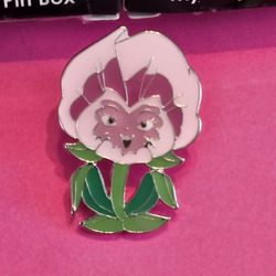 Disney Alice in Wonderland Two-Tone Pink Pansy Singing Flower Enamel Metal Pin