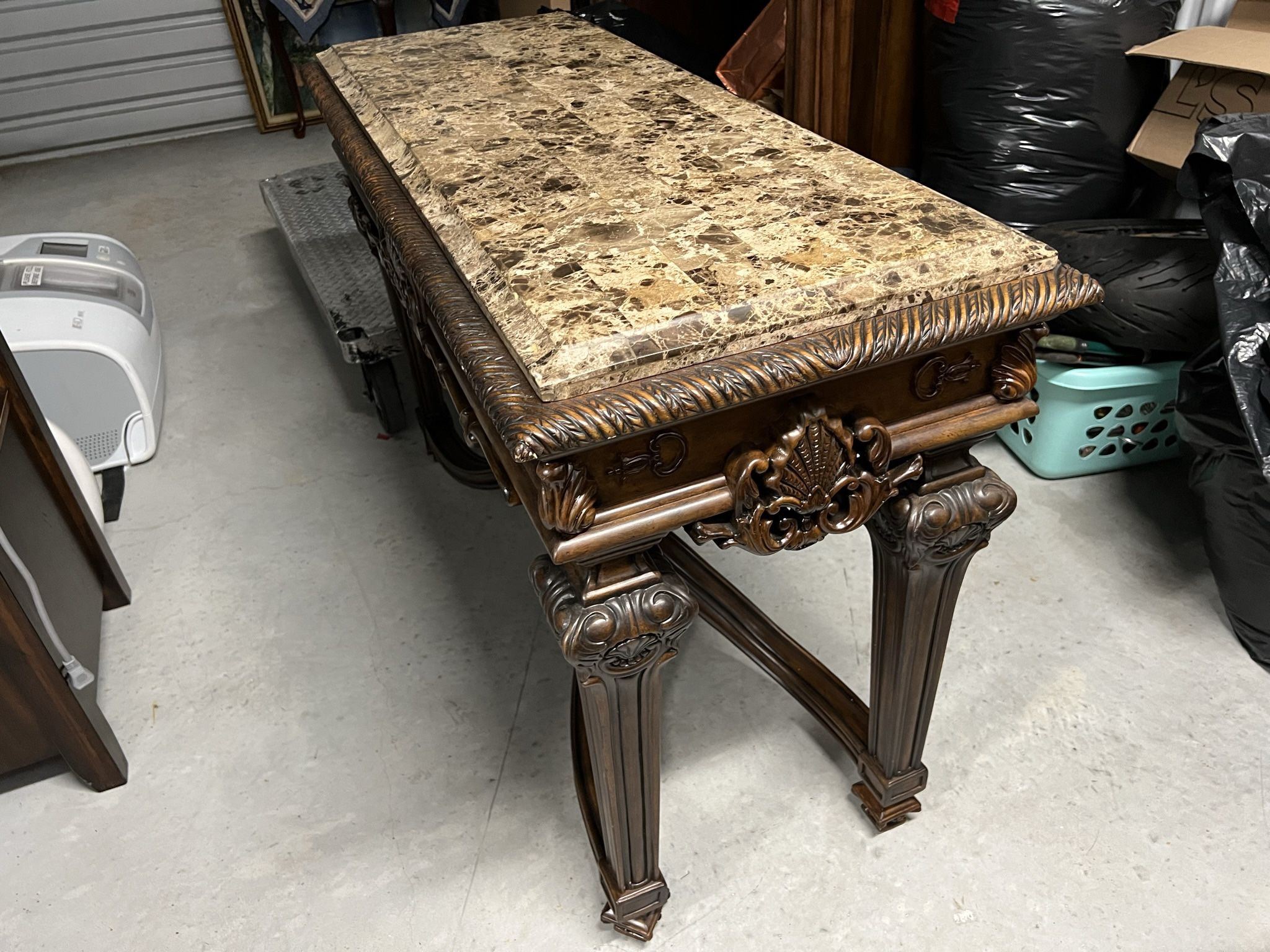 Ashley Furniture Casa Mollino Collection Sofa Console Table Marble Top