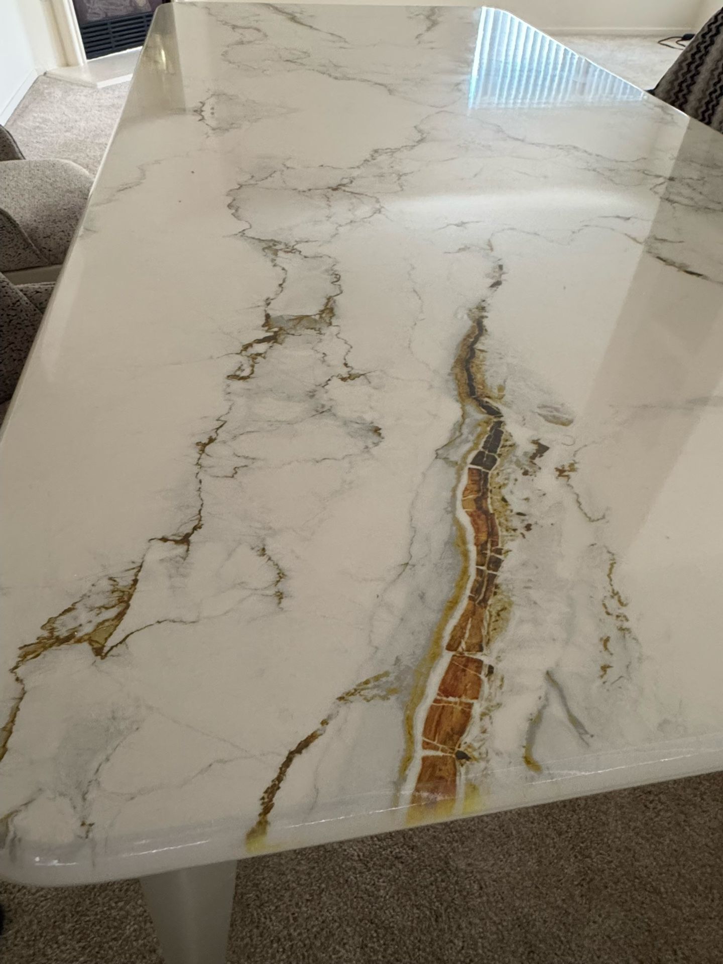 Faux Marble Table With 4 Chairs