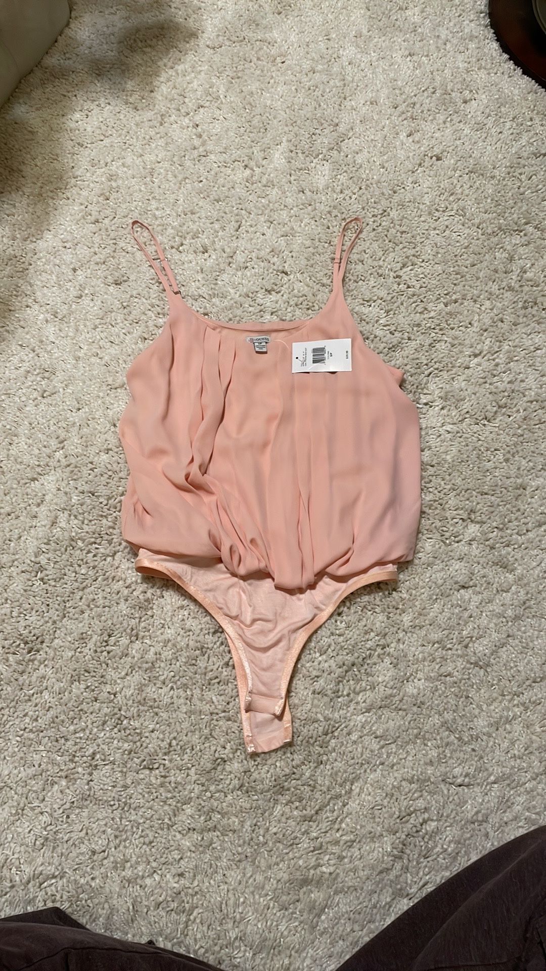 New Guess bodysuit salmon orange small blouse top tank