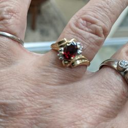 Sapphire And Diamond Ring Solid Gold