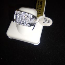 925 Silver Iced Out Ring Size 10