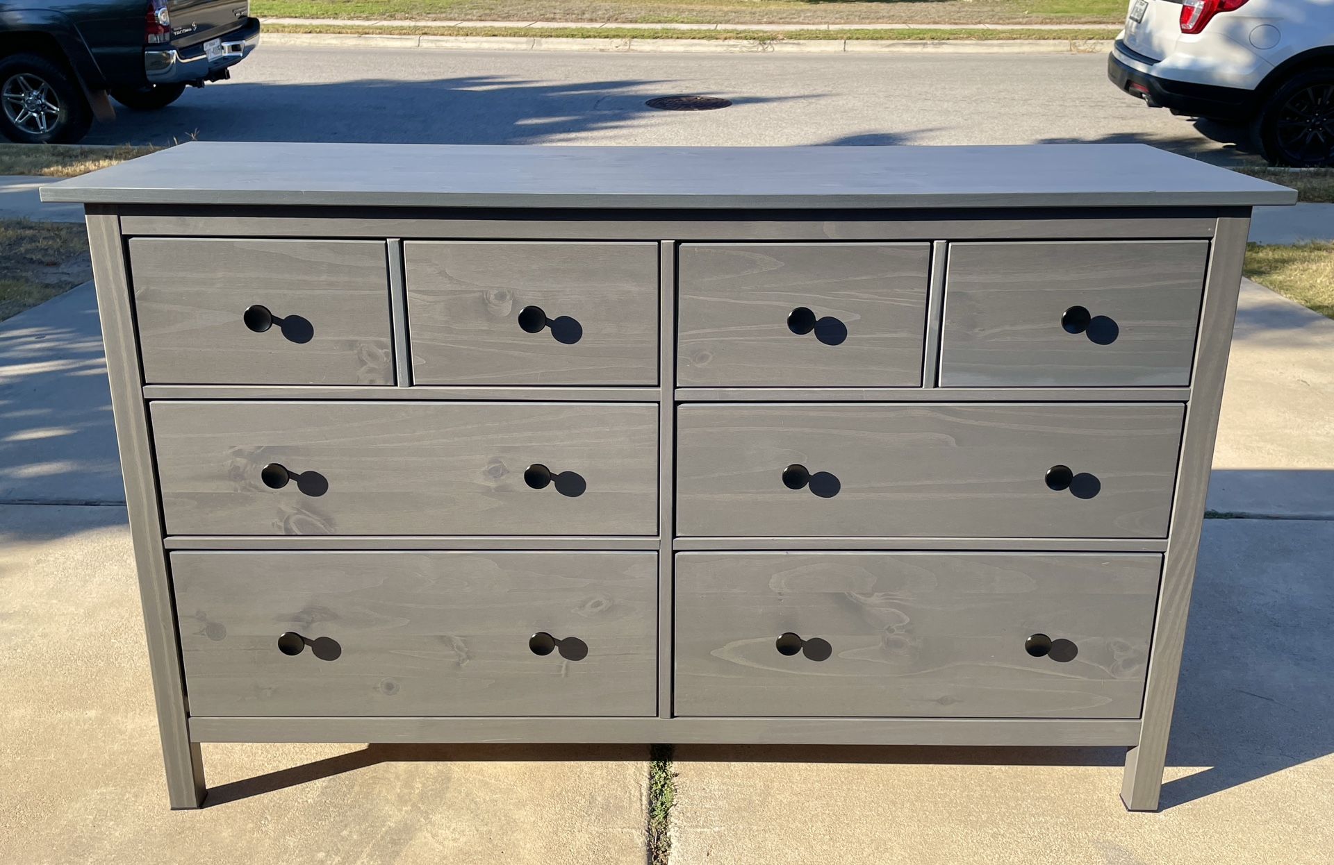 Solid Wood Grey Dresser