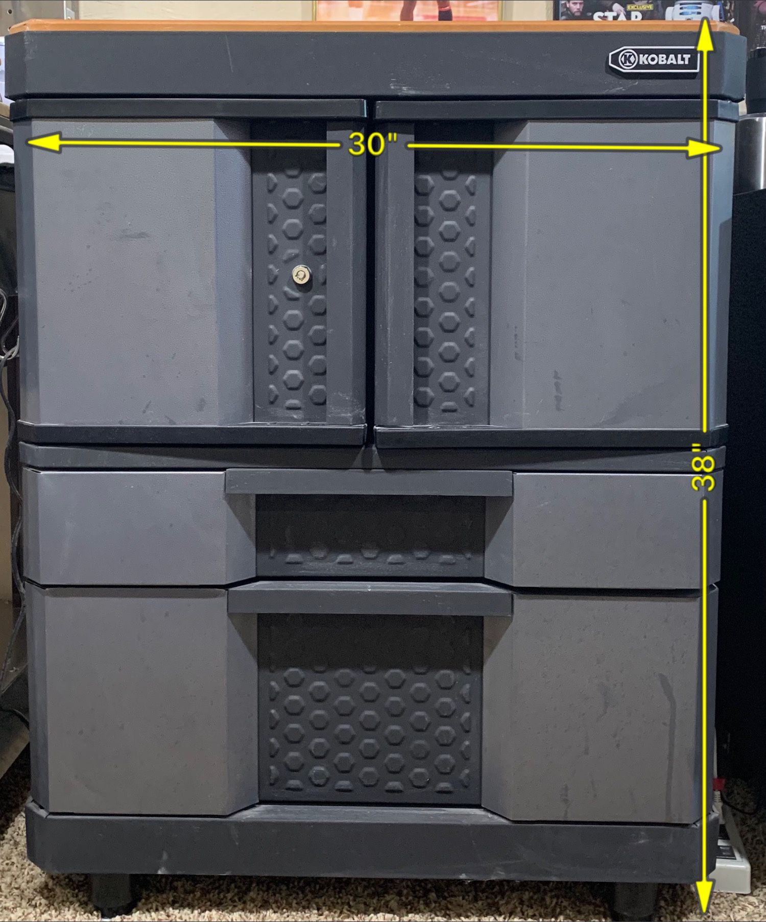 Kobalt 2 Door, 2 drawer cabinet #KB30220CMB garage or basement cabinet.