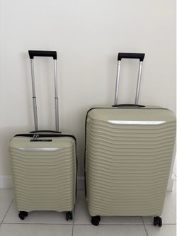SAMSONITE LUGGAGE Carry On 55 / 20 x 23 CHECK In 75 / 30 x 33 Warm Neutral color lightweight designed expandability suspension wheels