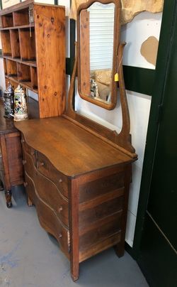 Antique cabinet with mirror