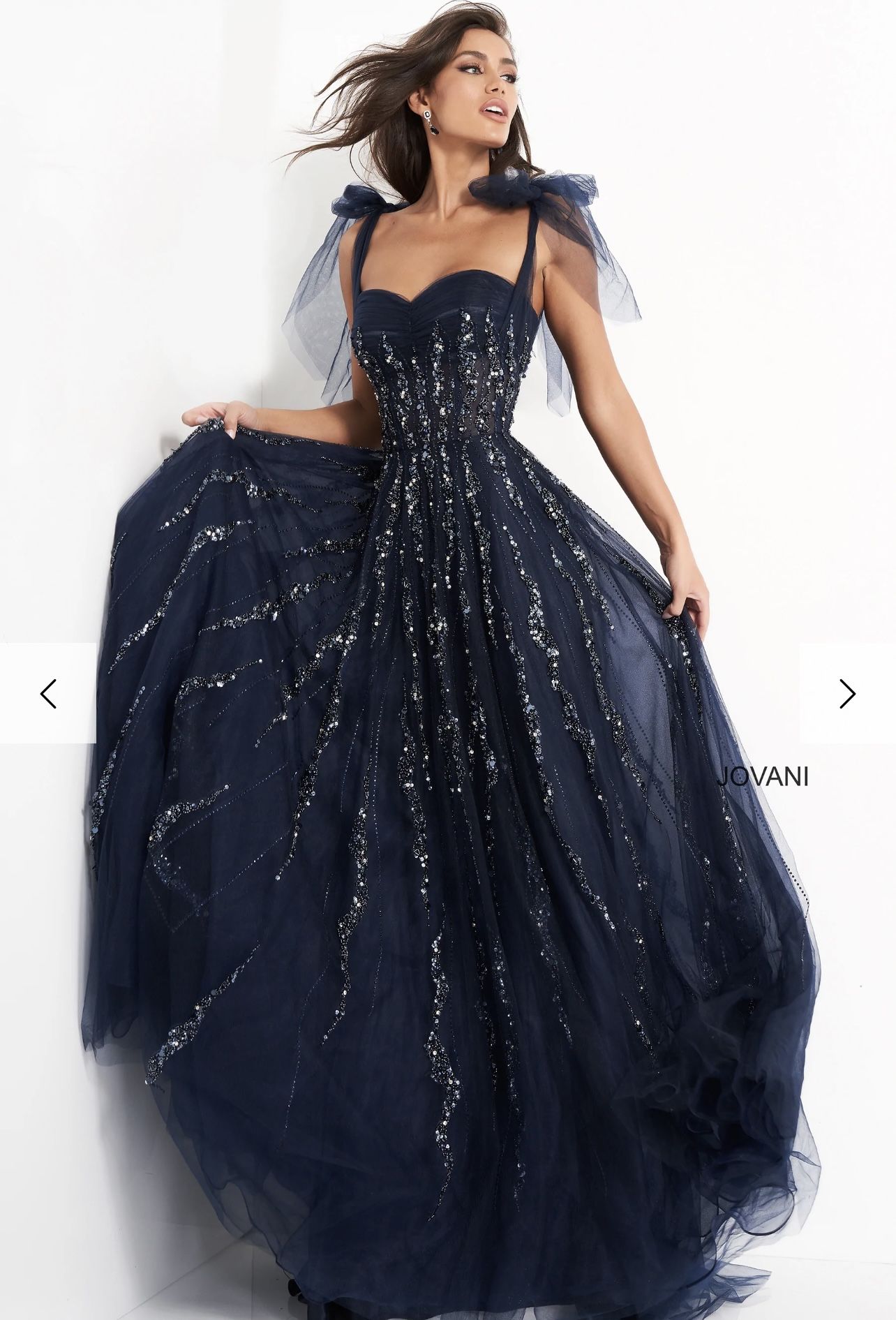 Jovani 04634 Jov P Bow Shlder Embellished Gown