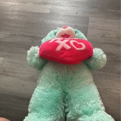 Teddy Bear Stuffed Plush With A Pink Heart With Xoxo On The Front 