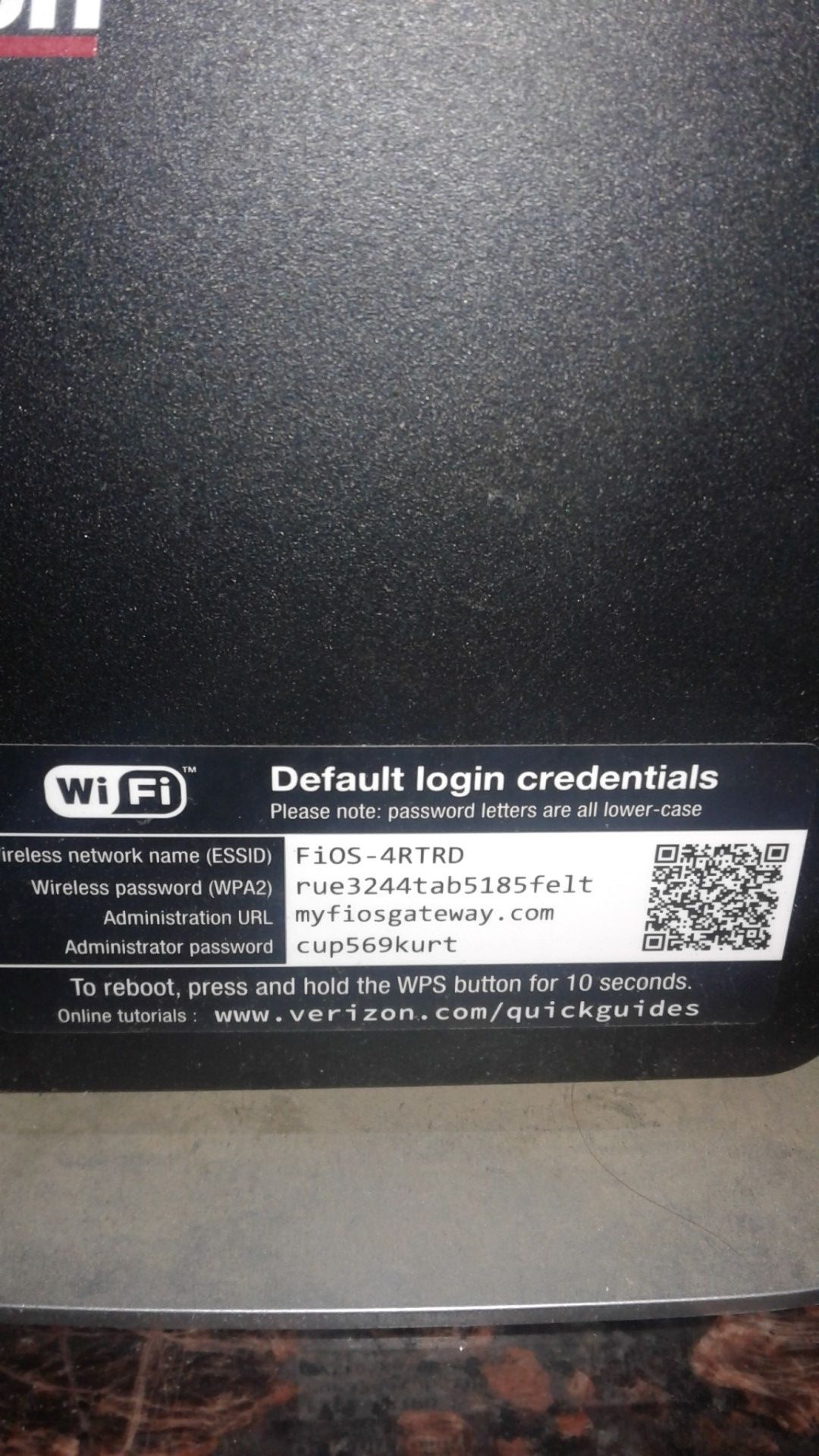 Verizon fios router