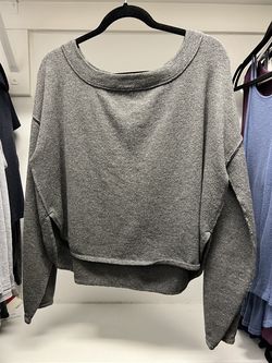 Free People Gray Oversized Pullover Sweater Size Med
