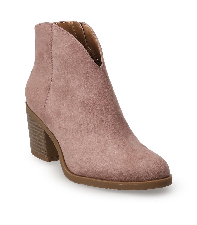 Women's Pink Suede Ankle Boots