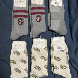6 Pairs of Harry Potter Novelty Socks