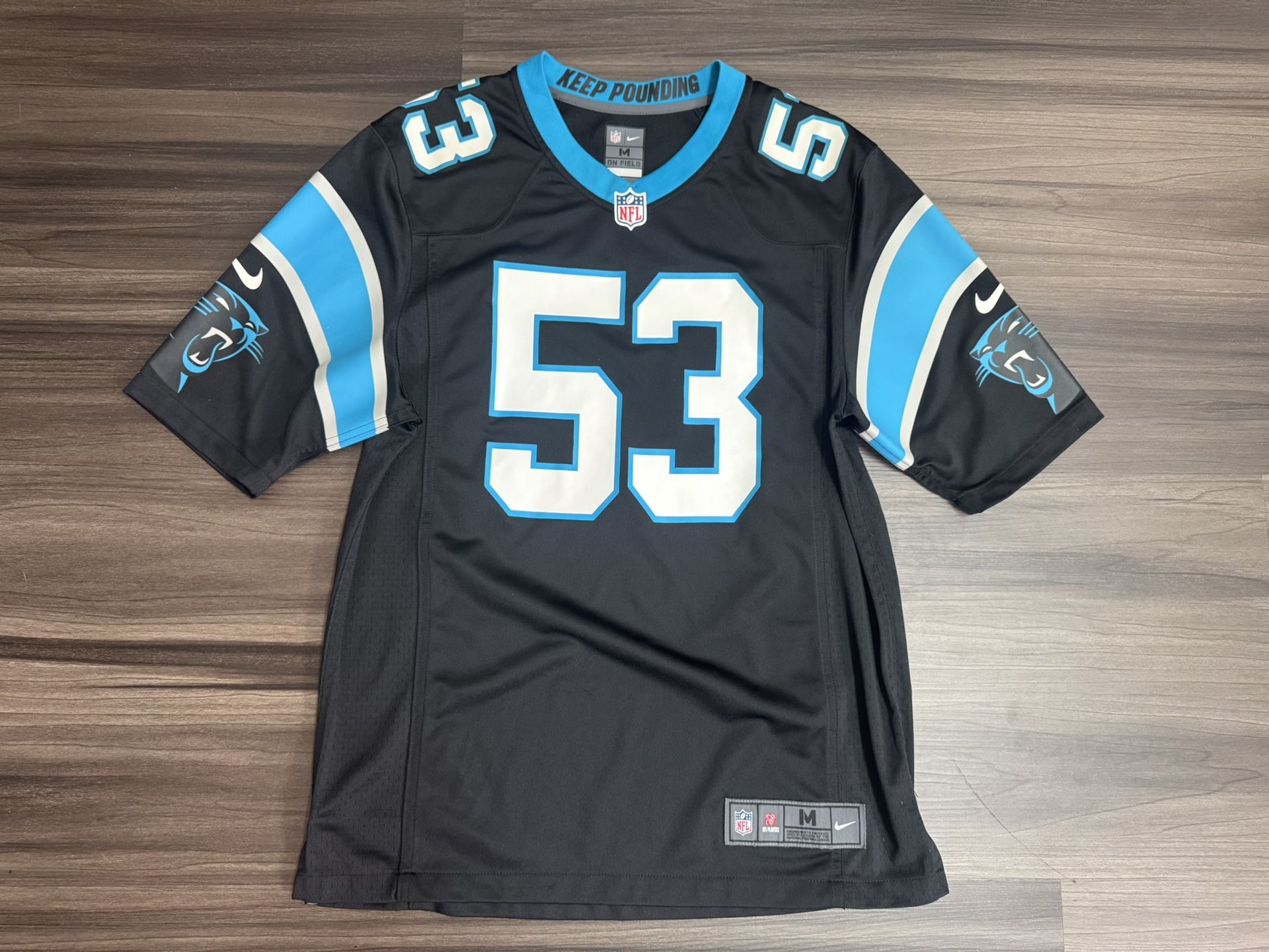 Nike Carolina Panthers Brian Burns #53 NFL Home Black Jersey Men’s Medium
