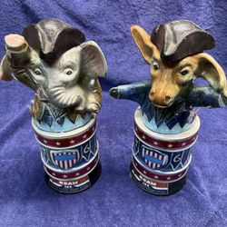 Jim Beam Republican and Democrat Bottles  