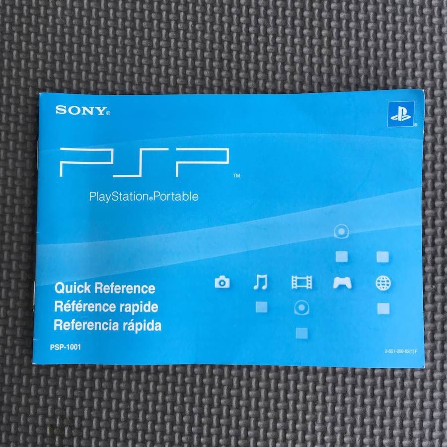 Sony Playstation Portable PSP Quick Reference Booklet