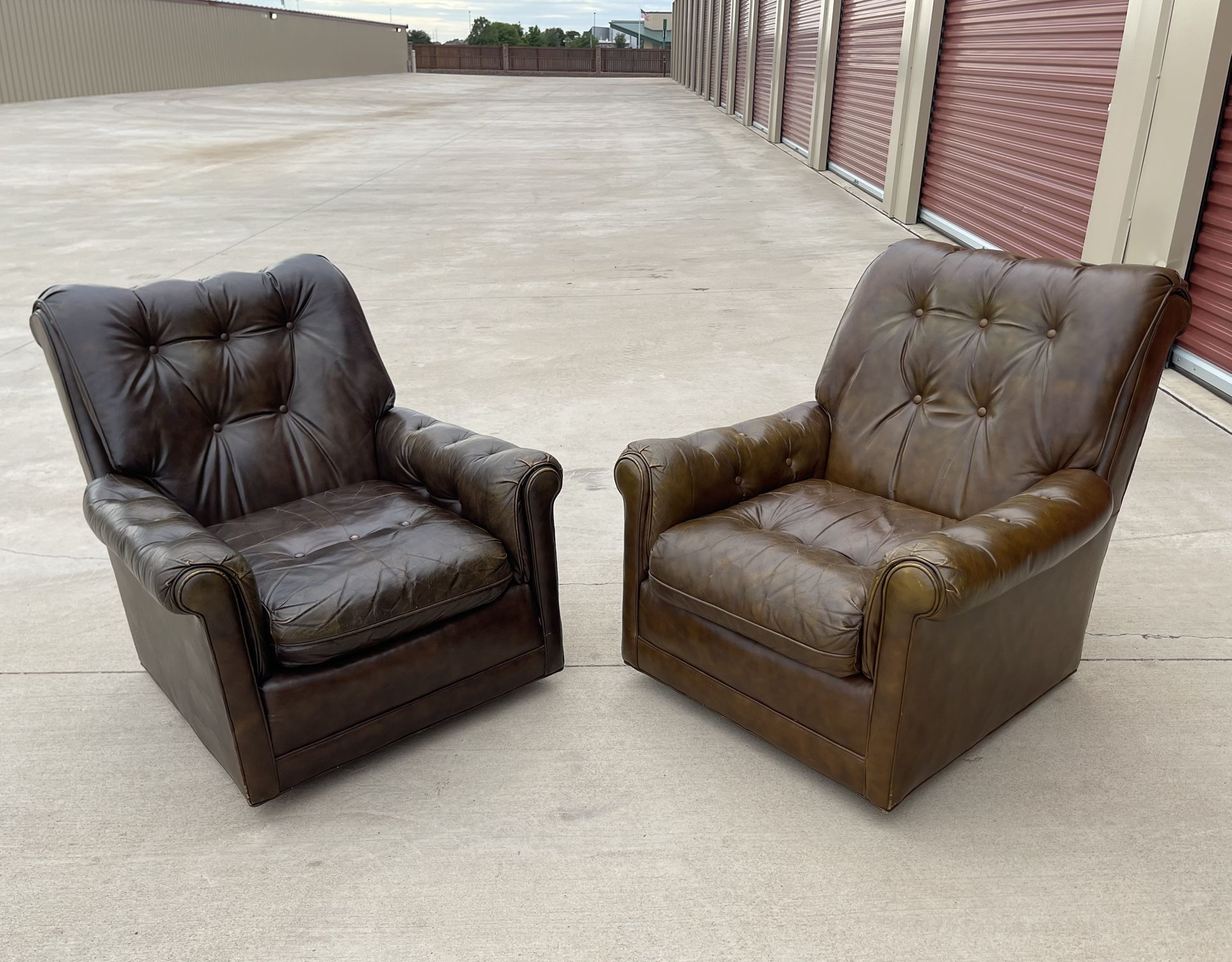 Vintage Leather Lounge Chairs
