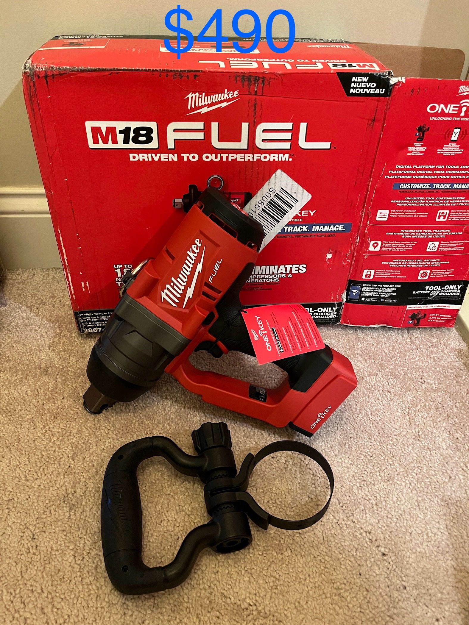 Milwaukee 2867-20 M-8 FUEL ONE-KEY Brushless 1 in. Impact Wrench with Friction Ring (Tool-Only)