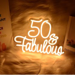 50 Fabulous Neon Light Fifty Years Old Neon Sign for 50th Wedding Anniversary 