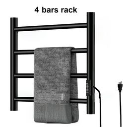 BRISK MOBIDER 4 Bar Electric Towel Warmer Heated Drying Rack Black BK-109W-4T
